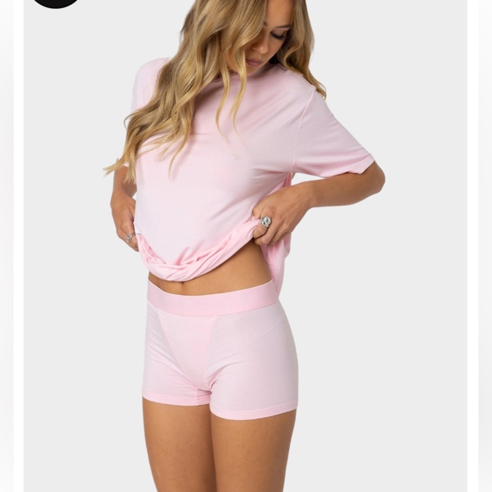 -Edikted Overzized Boyfriend Pink Tee Shirt-Small Bust 32.5-34 As Is